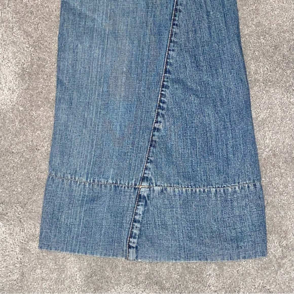 0 XS VTG Y2k Candies Denim Bell Bottom Wide Leg Flare Side Pocket Low Rose Jeans - Picture 7 of 11
